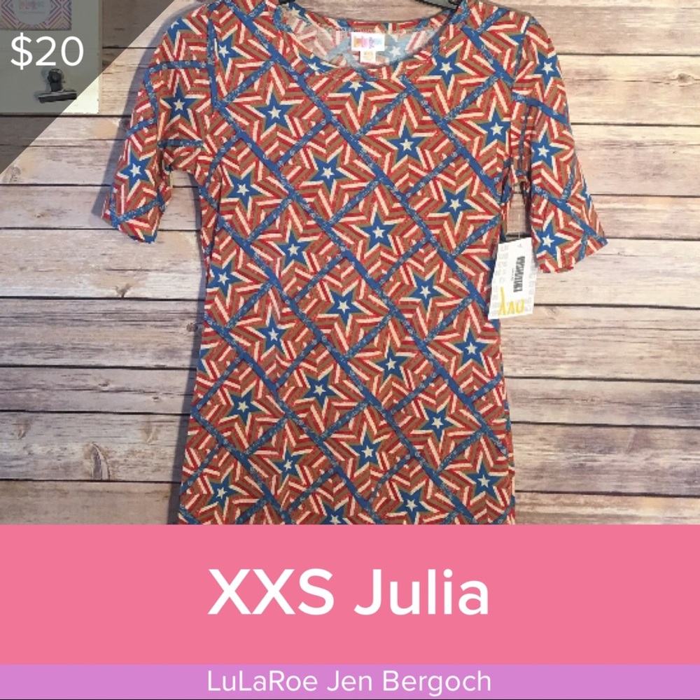 LuLaRoe Julia xxs Americana stars